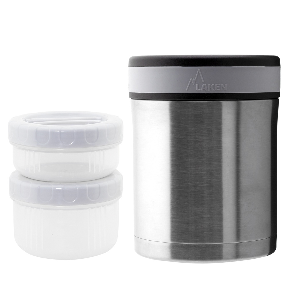 TERMO ALIMENTOS A.INOX. 1.00L + 2 R.ALIM. FUNDA VERDE OCÉANO - LAKEN