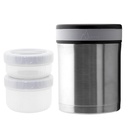 TERMO ALIMENTOS A.INOX. 1.00L + 2 R.ALIM. FUNDA VERDE OCÉANO - LAKEN