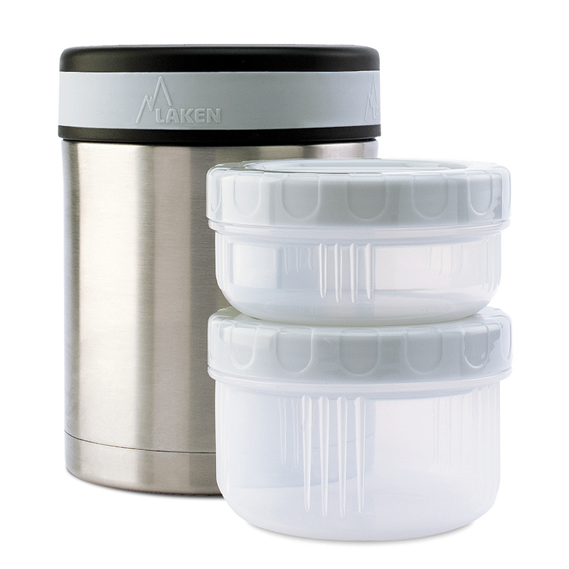 TERMO ALIMENTOS A.INOX. 1.00L + 2 R.ALIM. FUNDA VERDE OCÉANO - LAKEN