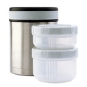 TERMO ALIMENTOS A.INOX. 1.00L + 2 R.ALIM. FUNDA VERDE OCÉANO - LAKEN