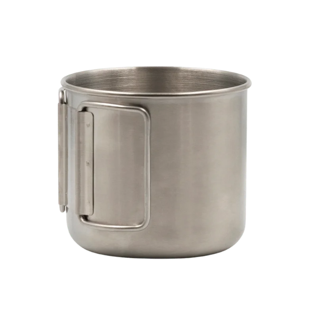 TAZA DE ACERO INOXIDABLE 0.4L CON ASAS PLEGABLES - LAKEN