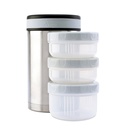 TERMO ALIMENTOS A.INOX. 1.50L + 3 R.ALIM. FUNDA VERDE OCÉANO - LAKEN