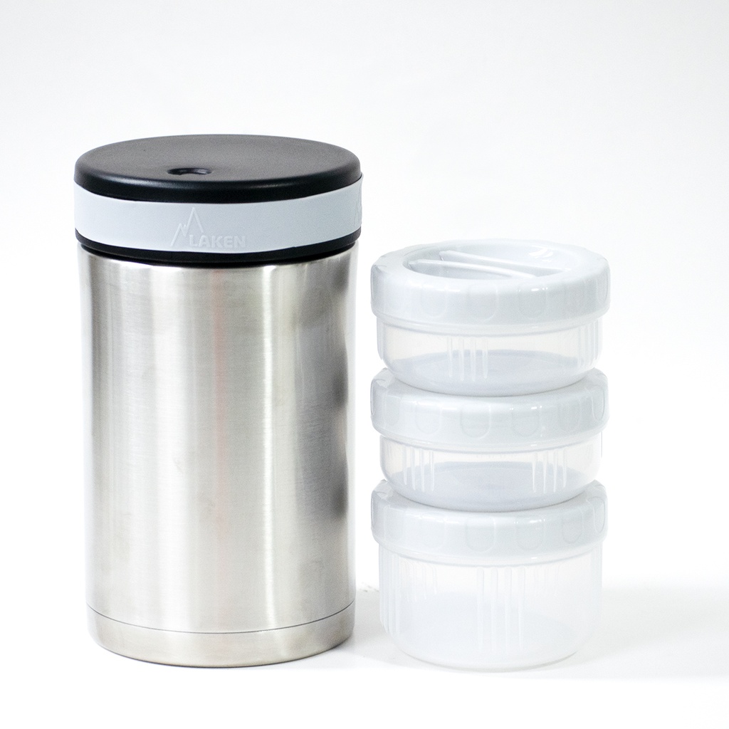 TERMO ALIMENTOS A.INOX. 1.50L + 3 R.ALIM. FUNDA VERDE OCÉANO - LAKEN