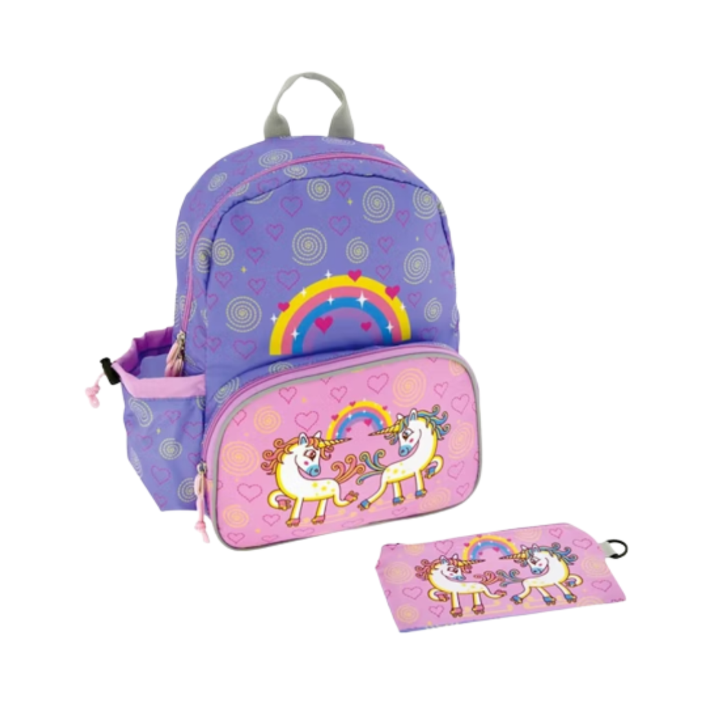 MOCHILA GRANDE CON CARTUCHERA UNICORNIO - LAKEN