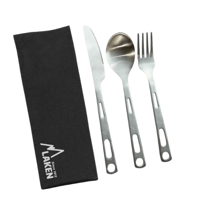 SET DE CUBIERTOS DE ACERO GRANDE CON FUNDA - LAKEN