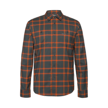 CAMISA MANGA LARGA HOMBRE ZERNEZ GRIS Y NARANJA - TRANGOWORLD