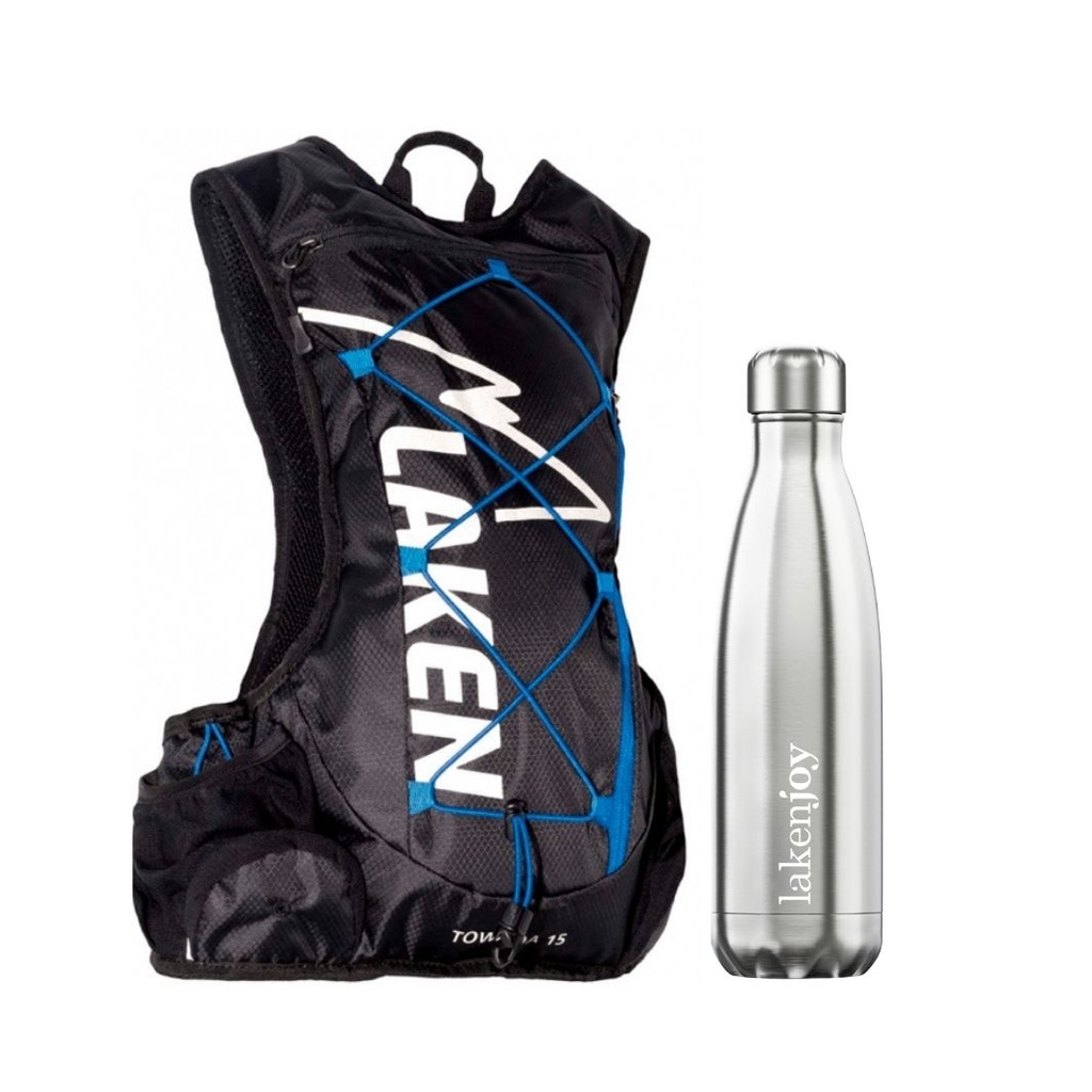 PACK M.HIDRATACION TOWADA 15L + BOT. TERMICA LAKENJOY 0.5L ACERO - LAKEN