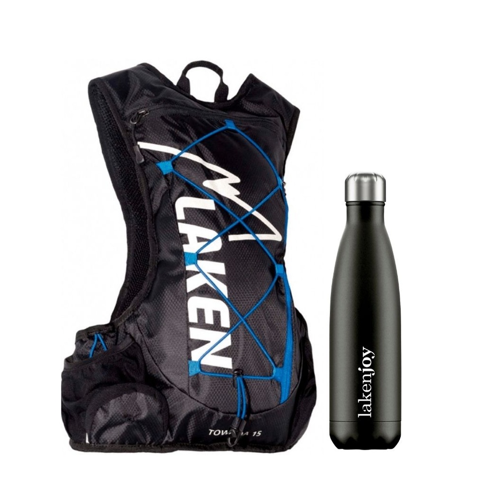PACK M.HIDRATACION TOWADA 15L + BOT. TERMICA LAKENJOY 0.5L NEGRO - LAKEN