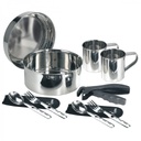 SET DE COCINA ACERO 2 PERSONAS C/ CUBIERTOS Y TAZAS - LAKEN 
