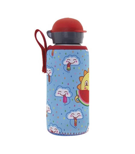 BOTELLA ALUMINIO HIT 0.45L Y FUNDA NEOPRENO FRESKITO - LAKEN