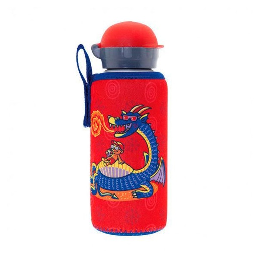 BOTELLA ALUMINIO HIT 0.45L Y FUNDA NEOPRENO DRAGON - LAKEN