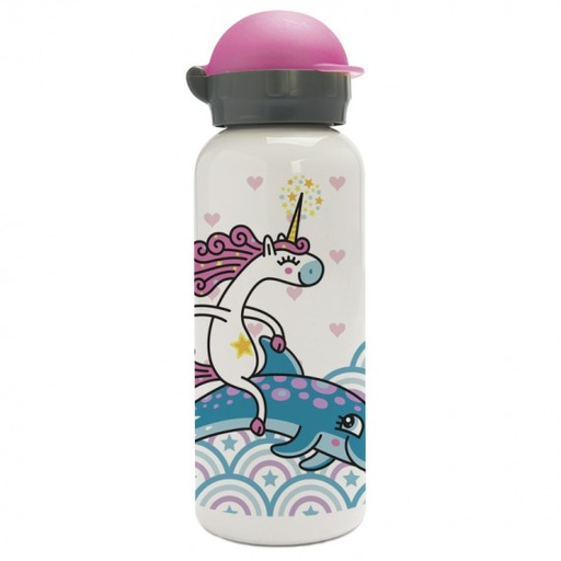BOTELLA INFANTIL ALUMINIO T.HIT SALTOS BLANCO 0.45L - LAKEN