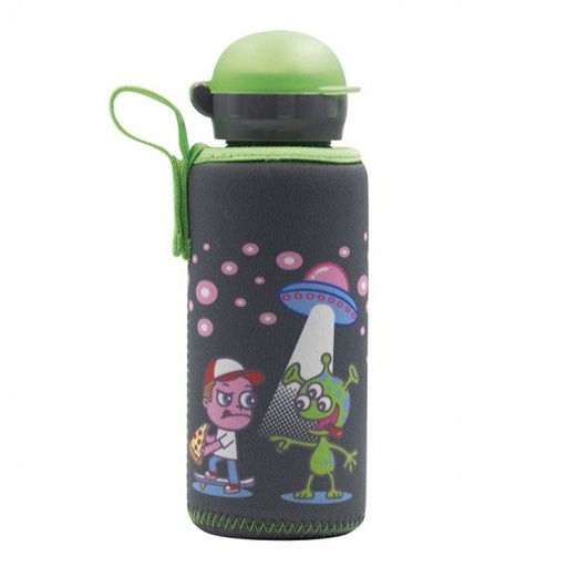BOTELLA ALUMINIO HIT 0.45L Y FUNDA NEOPRENO OVNI - LAKEN