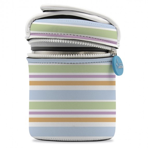 [4033901004] TERMO ALIMENTOS A.INOX. 1.00L + 2 R.ALIM. FUNDA RAYAS - LAKEN