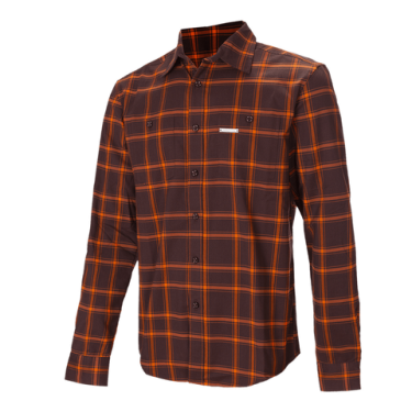 CAMISA MANGA LARGA HOMBRE ZERNEZ MARRÓN - TRANGOWORLD