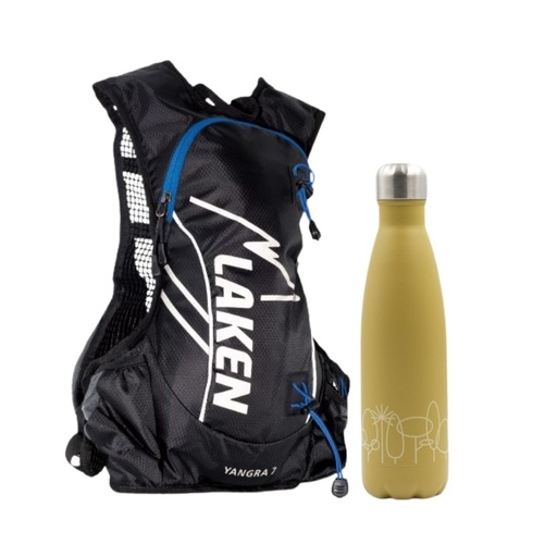 [4034301023] PACK M.HIDRATACION YANGRA 7L + BOT. TERMICA LAKENJOY 0.5L BOSQUE - LAKEN