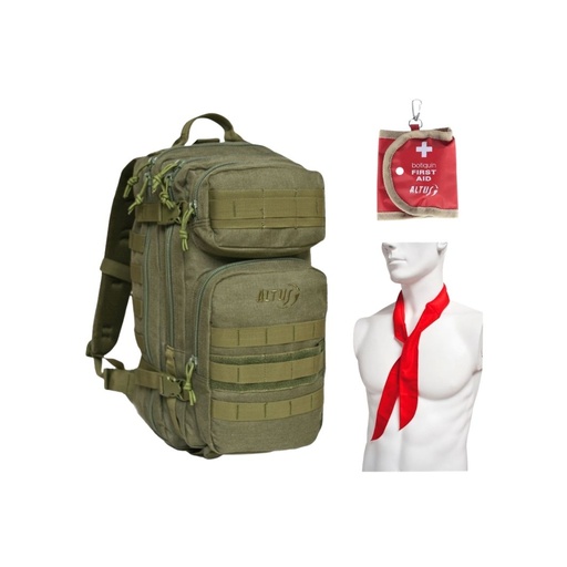 PACK MOCHILA ALFA + MINI BOTIQUÍN + BUFANDA FRÍA - ALTUS