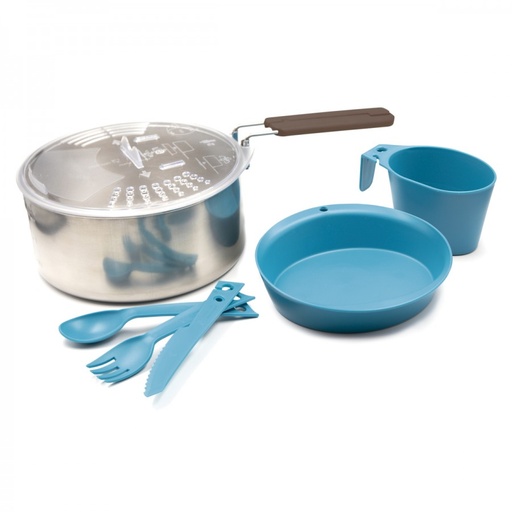 SET DE COCINA EN ACERO Y POLIPROPILENO PARA 1 PERSONA - LAKEN