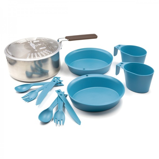 SET DE CAMPING VIVAC DE ACERO INOX Y POLIPROPILENO 2 PAX - LAKEN